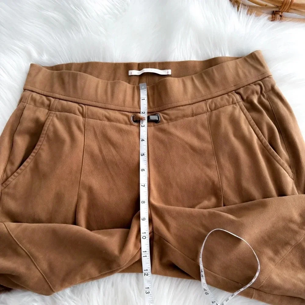 Raffaello Rossi Faux Suede Candice Jogger Pants Drawstrings Camel Brown